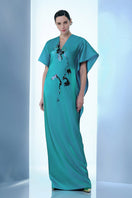 Blue Himalayan Poppy Dress by Tiny Ink, a flowy maxi dress with floral patterns, perfect for casual or bohemian style.