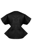 Sean Sheila Signature Kimono in black embroidery, stylish top with intricate embroidery details, front view image.