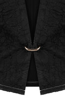 Black crinkled cropped jacket by Sean Sheila, shown in detail with textured fabric and stylish design.