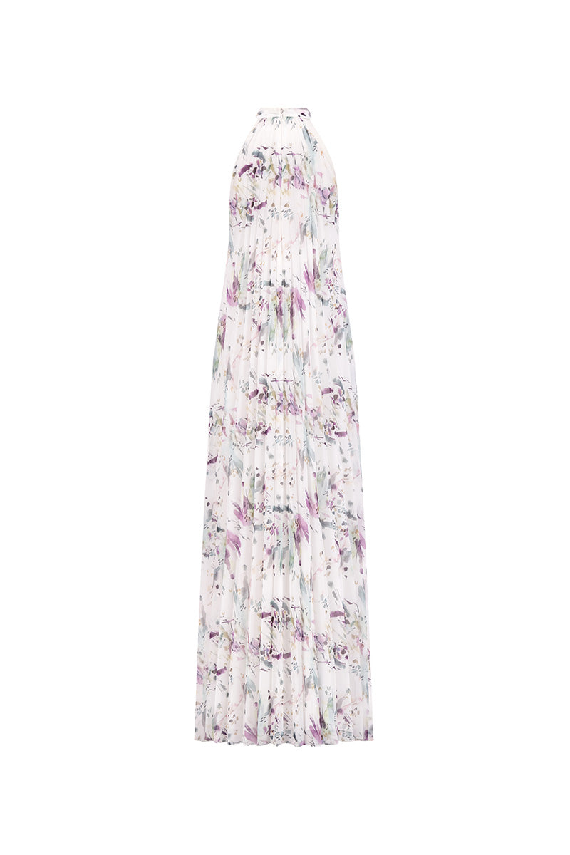 HALTERNECK CUT-OUT MAXI DRESS IN MULTI - CULT MIA