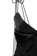 Black jacquard camisole top by Sean Sheila featuring intricate woven pattern and lightweight fabric.