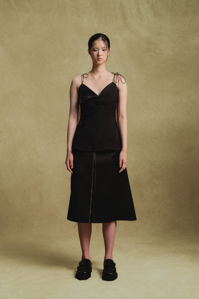 JACQUARD CAMISOLE TOP BLACK