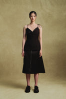 Black Jacquard camisole top by Sean Sheila, featuring intricate woven pattern and a stylish sleeveless design.