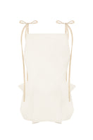 White Jacquard tank top by Sean Sheila, front view showing intricate woven pattern and sleeveless design.