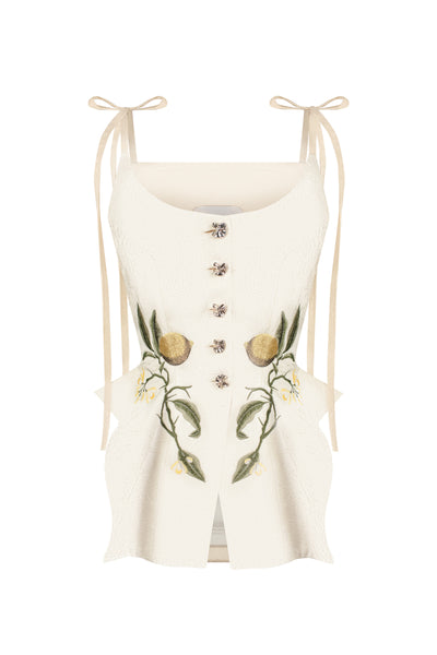 JACQUARD TANK TOP IN WHITE | CULT MIA | Sean Sheila