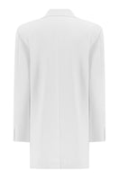 Back view of Lili Blanc contemporary straight-cut blazer-inspired dress, featuring sleek design and tailored fit.
