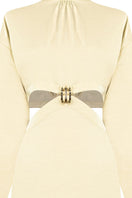 Sean Sheila cut-out maxi dress with piercing details, featuring stylish cut-outs and a flowing silhouette for a modern, fashionable look.