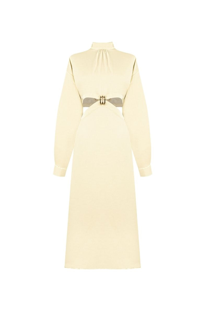 Sean Sheila cut-out maxi dress with piercing detail, stylish sleeveless design, and elegant flowy fabric.