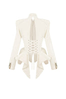 Sean Sheila BESKAP jacket with flared hems, stylish outerwear featuring a fitted design and dramatic flared details in a sleek fabric.