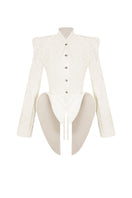 Sean Sheila BESKAP jacket with flared hems, front view, stylish outerwear in a modern design with a tailored fit.