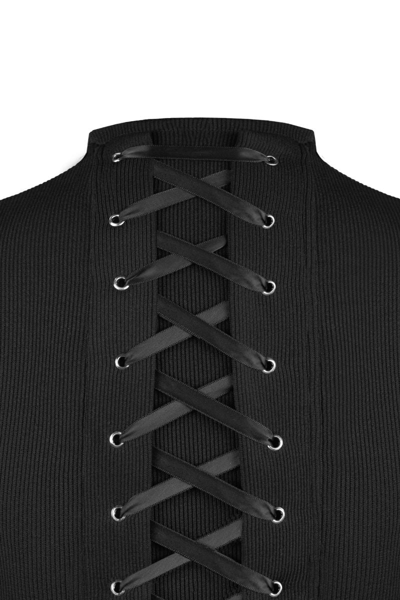 Close-up of Sean Sheila cropped corset top, showing detailed fabric and design elements on a stylish women's fashion top.