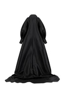 Lili Blanc fluid longline overcoat in a stylish coat design, shown from the back with a sleek silhouette and smooth fabric.