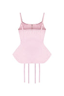 Sean Sheila pink deconstructed corset top shown from the back, featuring structured design and adjustable straps.