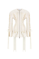 Sean Sheila tailored corset jacket with structured fit, front view showing sleek design and tailored details.