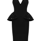 Lili Blanc sophisticated sleeveless tailored midi dress with a fitted silhouette, front view, stylish and elegant for formal occasions.