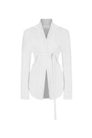 Sean Sheila tailored shirt with belt opening, featuring a sleek design and front view, ideal for stylish casual or formal wear.