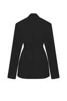 Sean Sheila embroidered tailored jacket showing detailed back embroidery, structured fit, and sleek design.