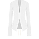 White kebaya shirt with corset detail from Sean Sheila, featuring intricate design and fitted silhouette.