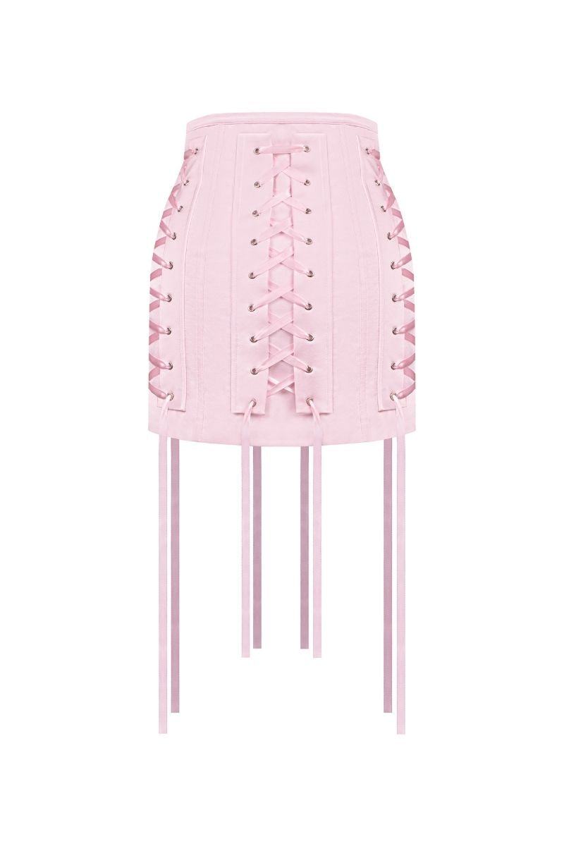CORSETED MINI SKIRT IN PINK | CULT MIA | Sean Sheila