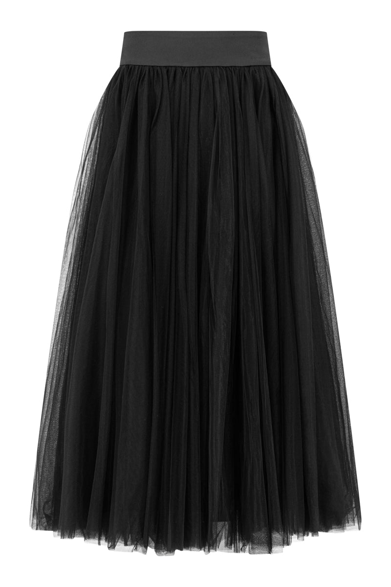 Lili Blanc crystal-embellished crop top and skirt co-ords set featuring tulle detail, perfect for elegant occasions.
