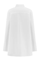 Lili Blanc oversized cotton shirt showing the back view with a relaxed fit and tailored design, in a soft, lightweight fabric.