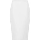 Lili Blanc classic midi length pencil skirt in a sleek, tailored design, displayed from the front view.