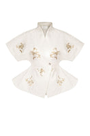 Sean Sheila Signature Embroidered Kimono top with intricate embroidery and flowing fabric, front view.
