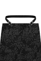 Black midi pencil skirt with stencil detail from Sean Sheila, showcasing the fitted silhouette and stylish design.