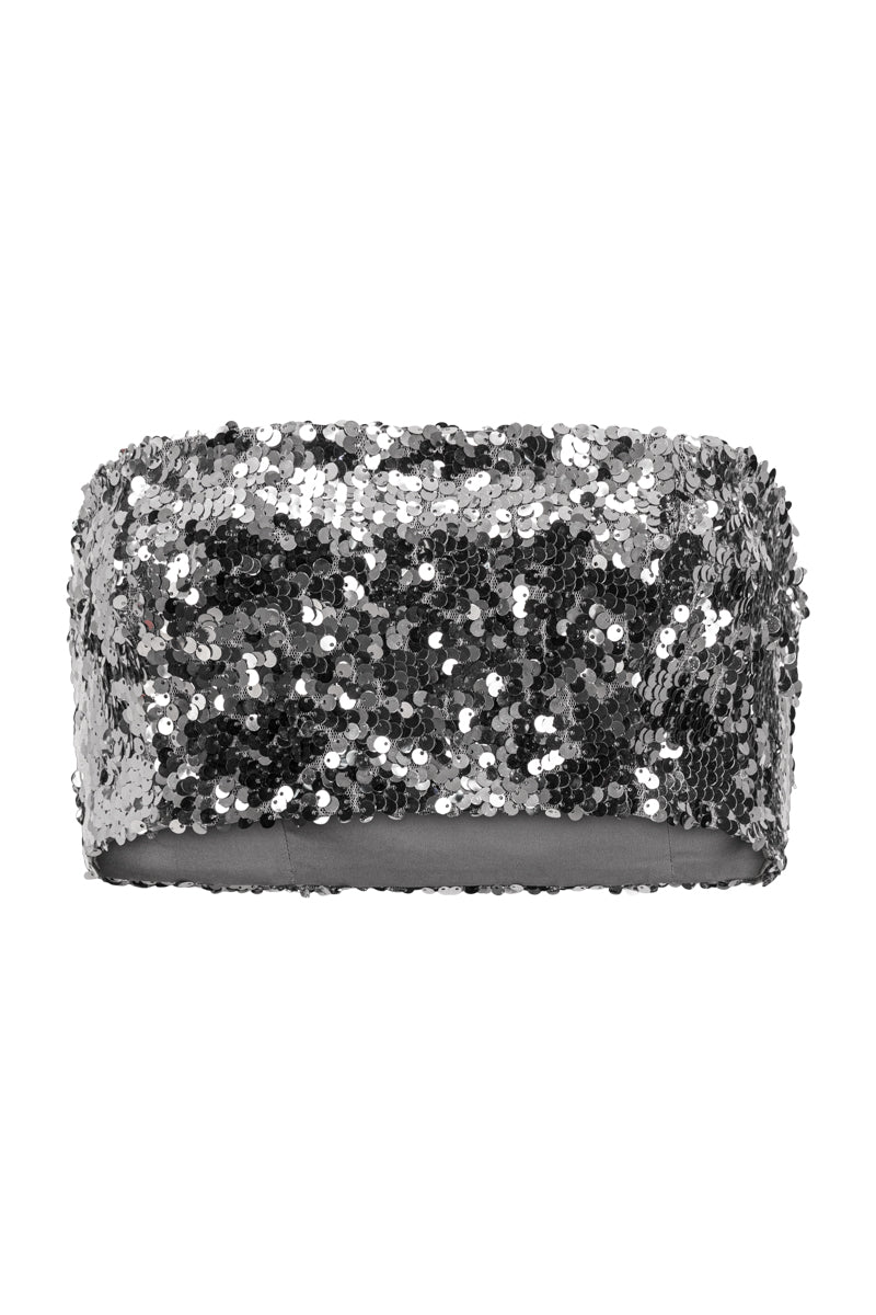SEQUIN FITTED CROP TOP