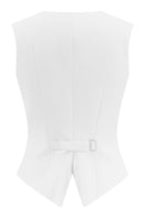 Back view of Lili Blanc chic sculpted sleeveless vest, showcasing tailored fit and sleek design in a stylish vest for women.