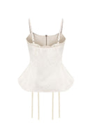 Sean Sheila white deconstructed corset top shown from the back, featuring intricate design and structured fit.