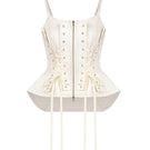 White Deconstructed Corset Top by Sean Sheila, front view showing structured design and fitted style.