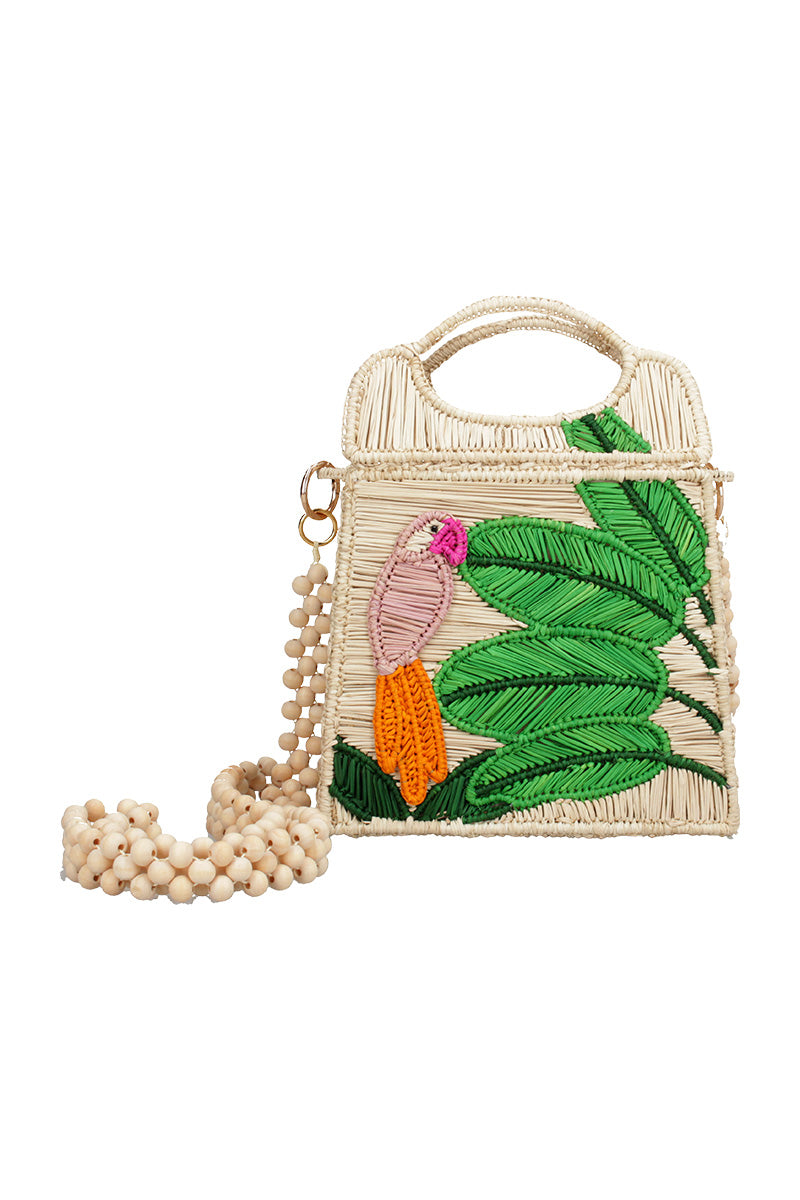 LORO HANDBAG IN NATURAL GREEN