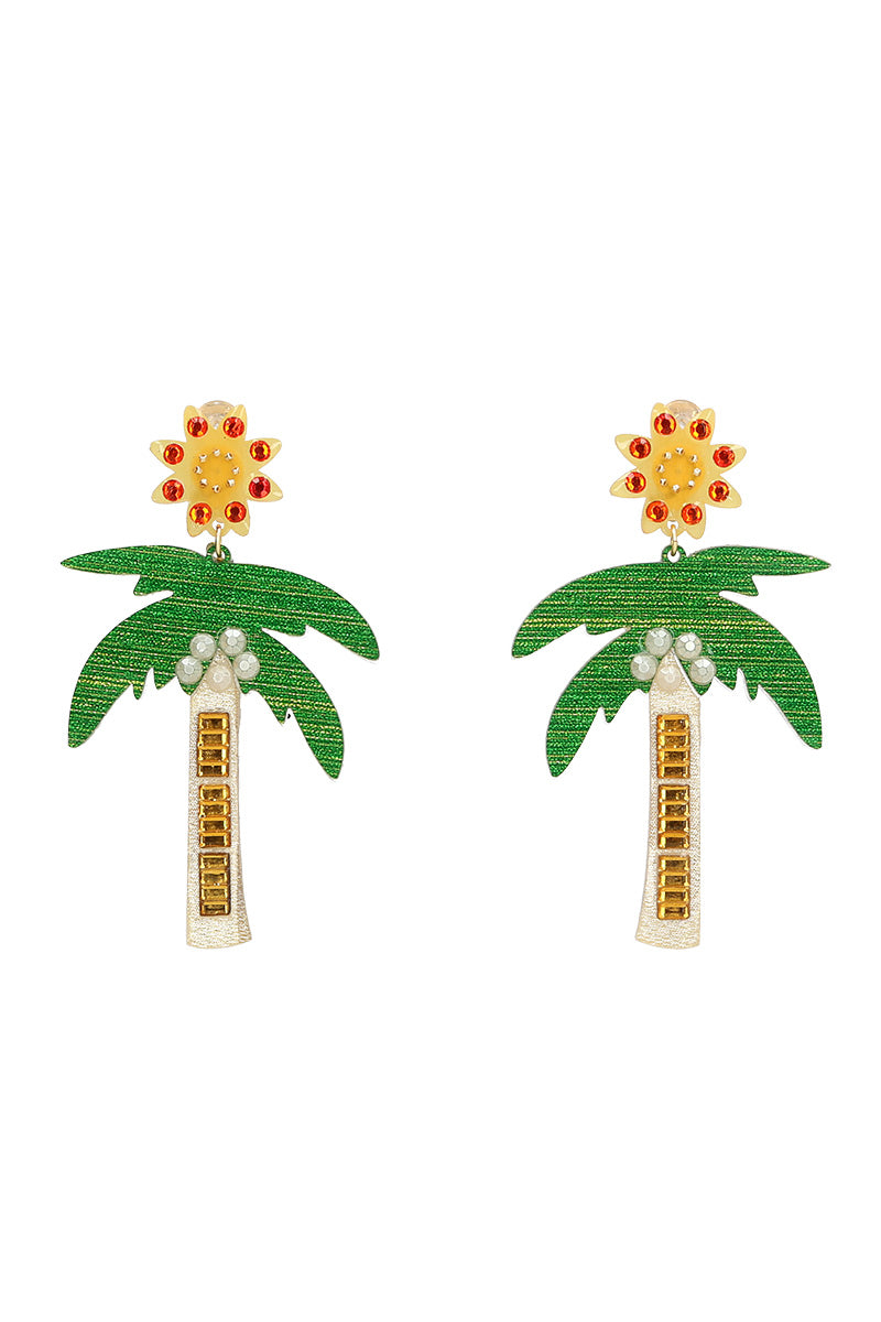 SUMMER EARRINGS IN GREEN GOLD