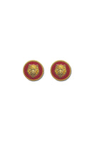 Red Lion earrings by Natia x Lako featuring bold red lion-shaped earrings with intricate detailing and a stylish design.