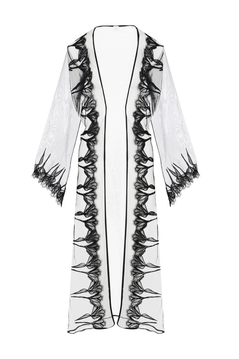 Black Alice robe by Entos, stylish and comfortable loungewear with a soft fabric finish, shown in a still image.