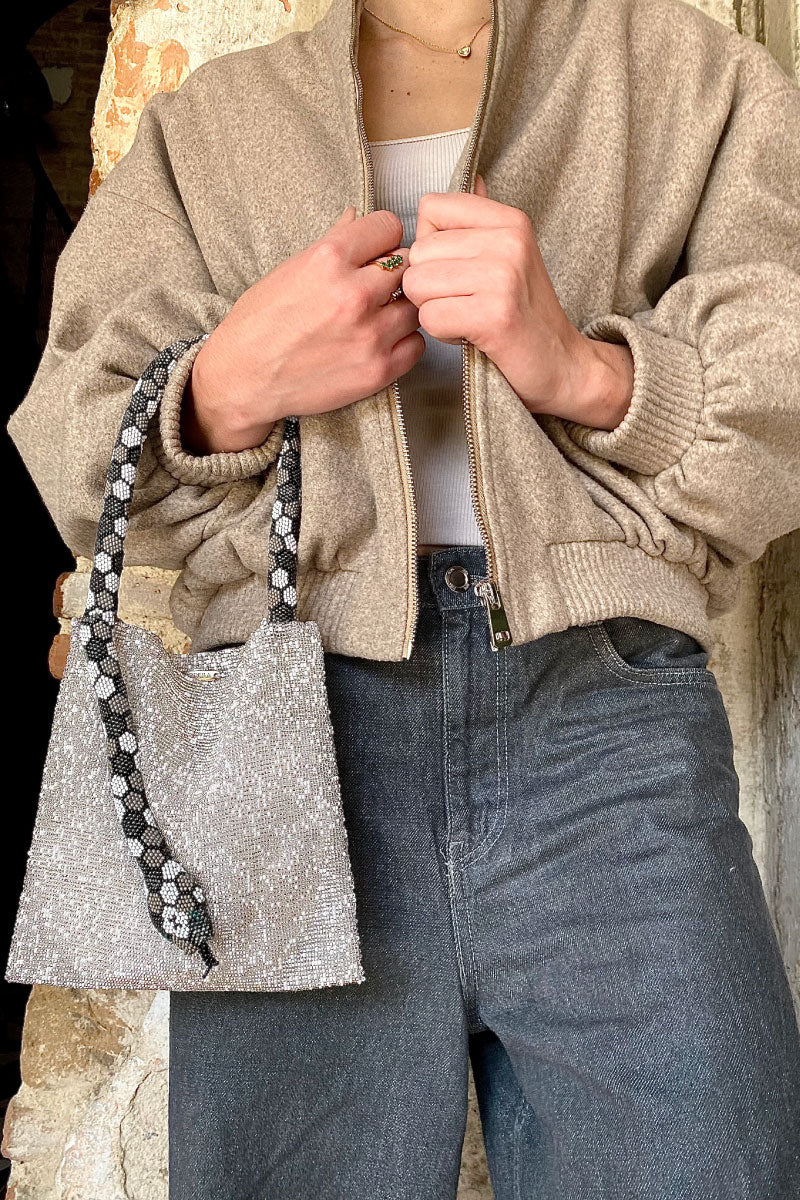 SERPENT BIG IN WHITE SILVER WITH GRAY WHITE AND BLACK - CULT MIA