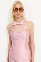 Urban Muse Sundelle mini dress in powder color, lightweight fabric, sleeveless design, and fitted silhouette.