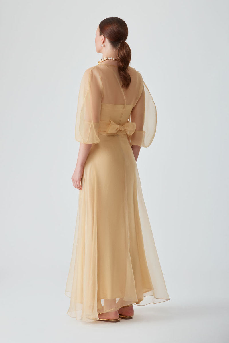 KOSALA STRAPLESS DRESS IN SAFFRON - CULT MIA