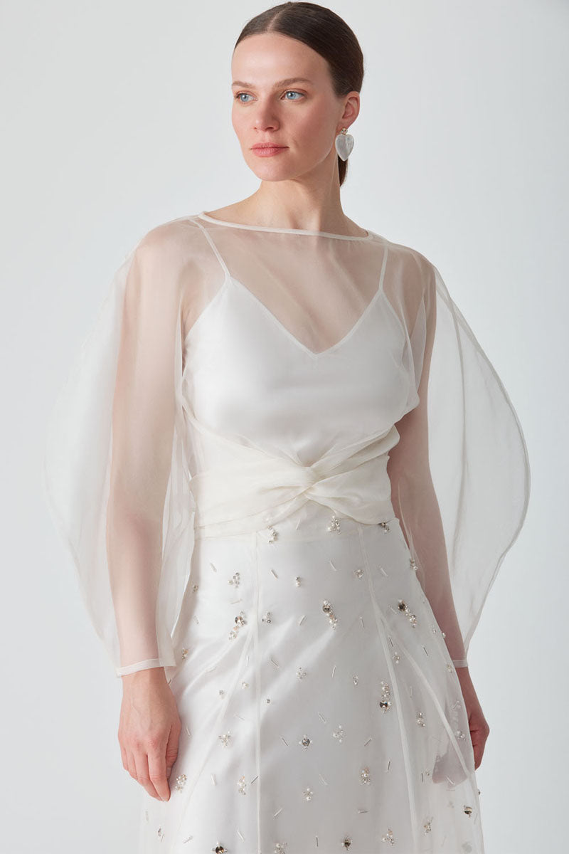 FREYA EMBELLISHED MAXI SKIRT IN PEARL - CULT MIA
