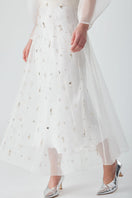 Mastani Roohi Organza Top and Freya Embellished Skirt Set, elegant co-ords in lightweight fabric with intricate detailing.