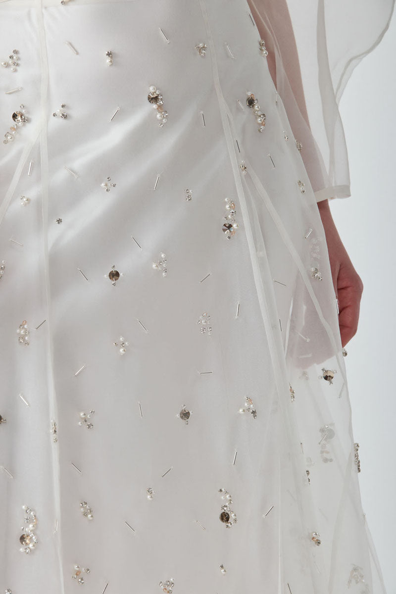 FREYA EMBELLISHED MAXI SKIRT IN PEARL - CULT MIA