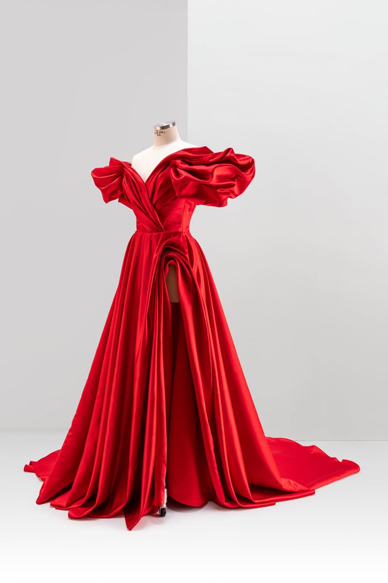 RED VOLUME SCULPTED GOWN | CULT MIA | Monetre RED VOLUME SCULPTED GOWN | CULT MIA | Monetre