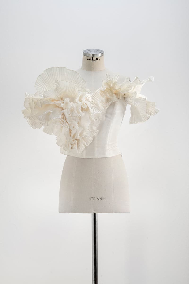 WHITE PLISSÉ CORSET - CULT MIA
