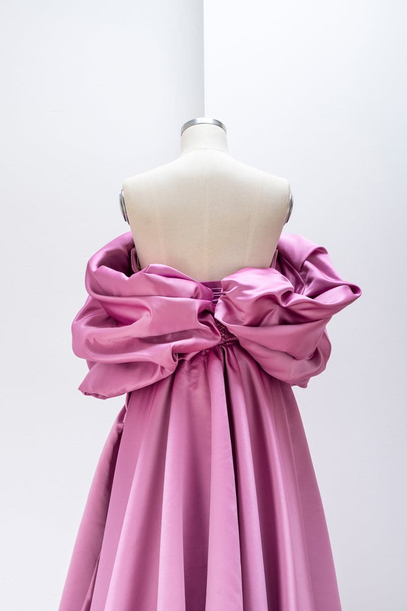 PINK VOLUME SCULPTED GOWN - CULT MIA