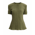 Forest green SABIA top by Maylé Vásquez, featuring a stylish and comfortable blouse with a relaxed fit and elegant design.