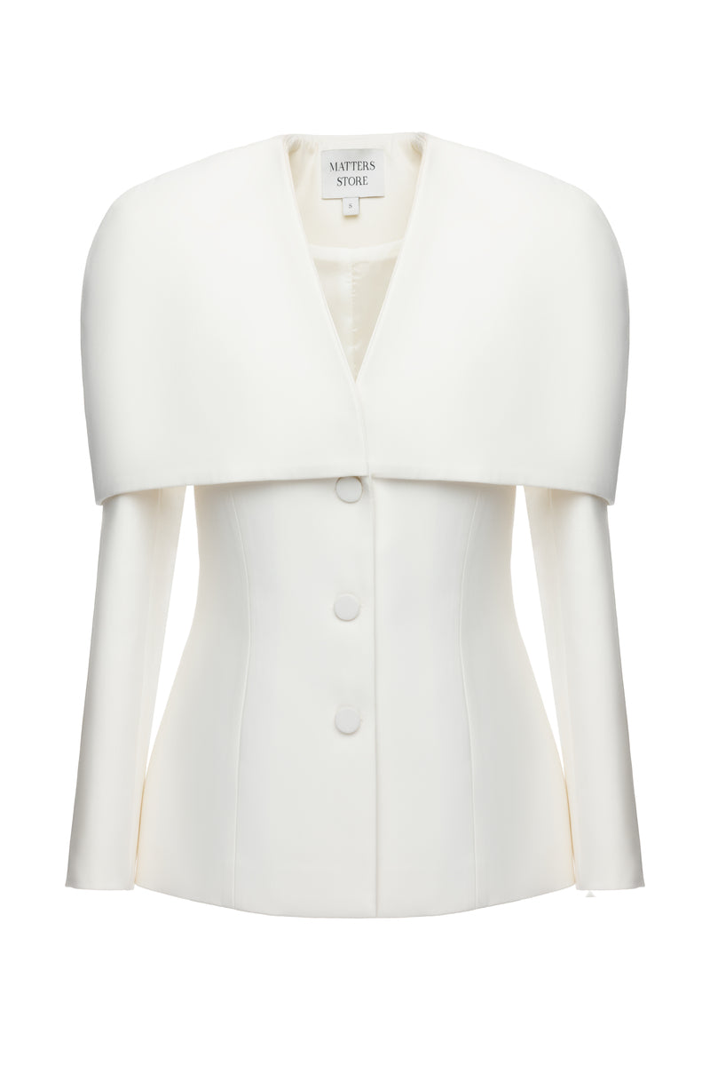 Matters Sadie ivory co-ord set featuring a tailored blazer and matching trousers, styled for a sophisticated look.