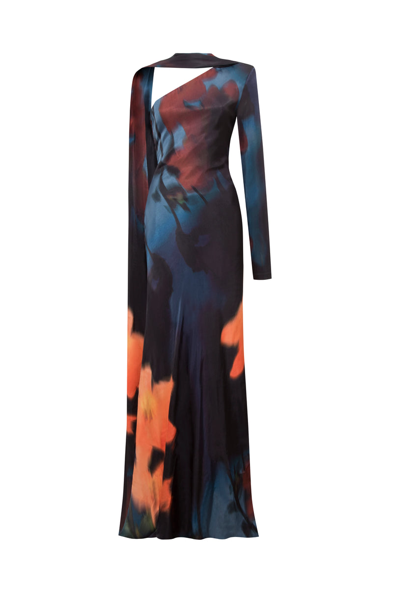 SAHRA NAVY MAXI DRESS IN AMBER SKY