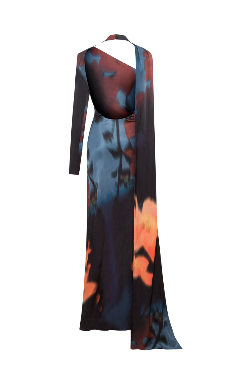 SAHRA NAVY MAXI DRESS IN AMBER SKY - CULT MIA