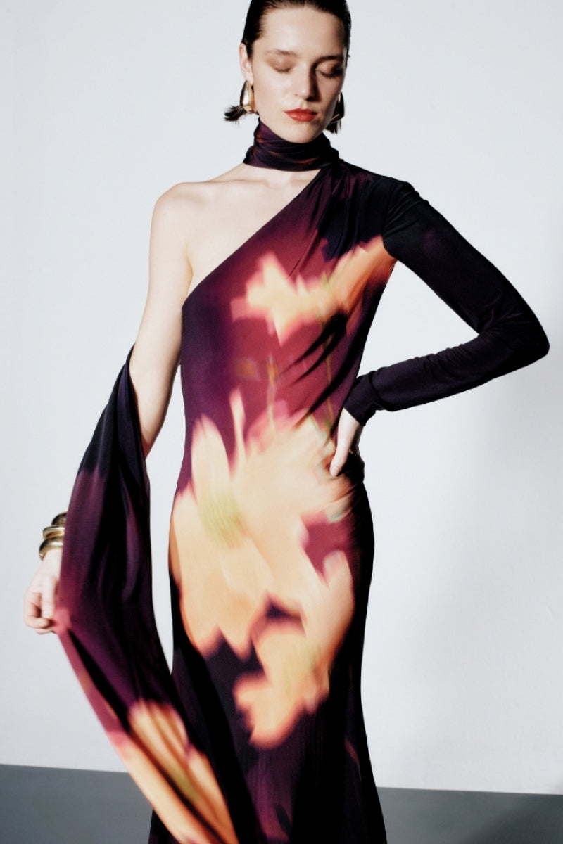 SAHRA MOCHA MAXI DRESS IN AMBER EARTH - CULT MIA